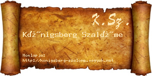 Königsberg Szalóme névjegykártya